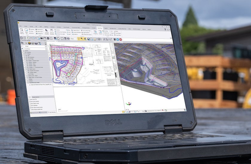 Trimble Business Center on a Technician Laptop