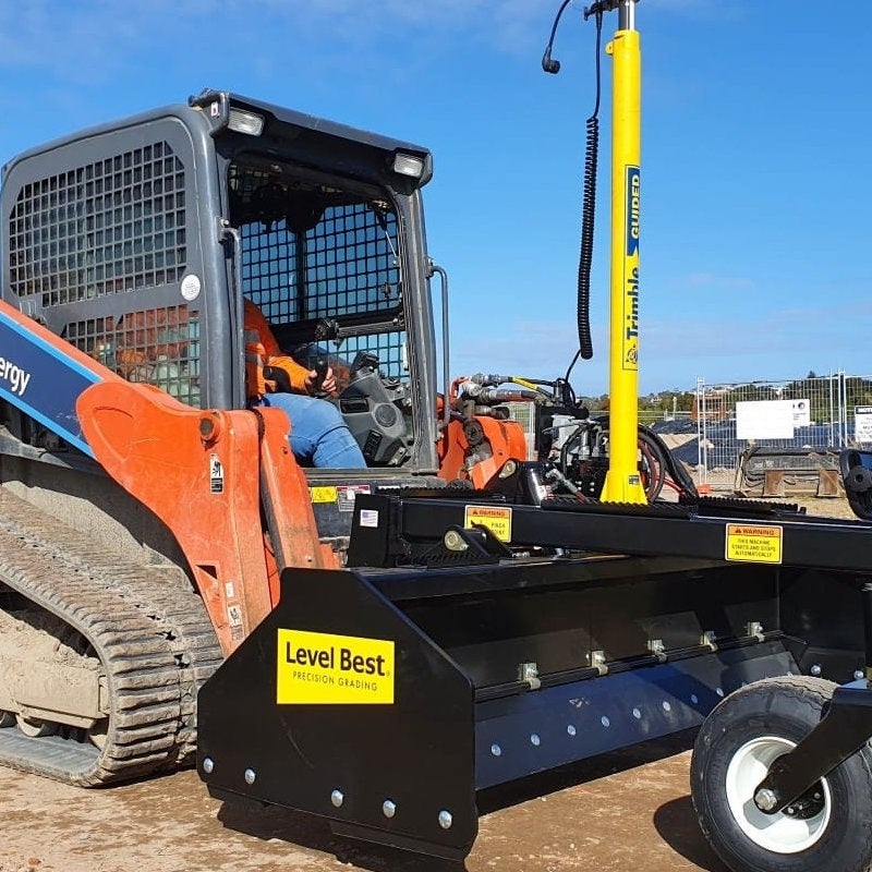 Level Best PD Series box grader on a compact track loader