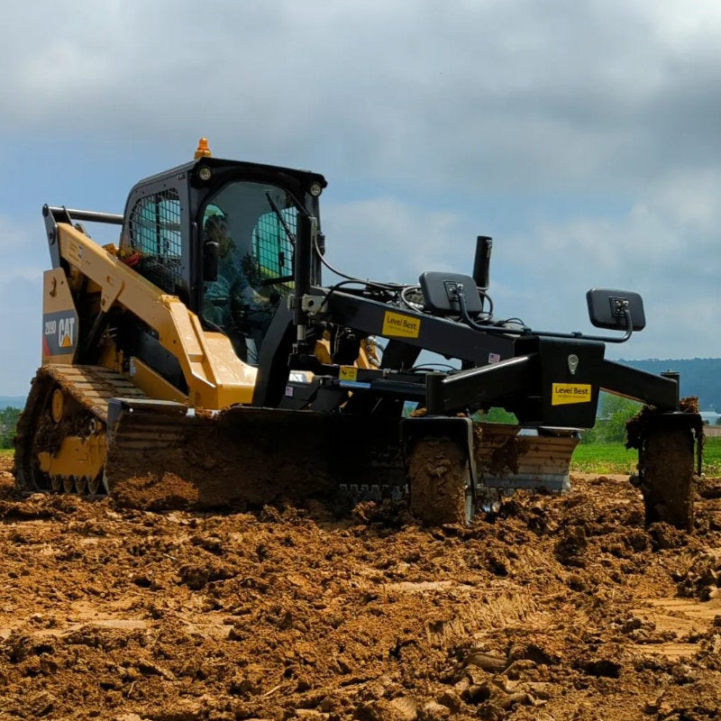 Level Best GB Series grader blade on a compact track loader
